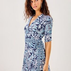 NWT Lilly Pulitzer Ibby Skirted Romper in Sapphire Blue Large